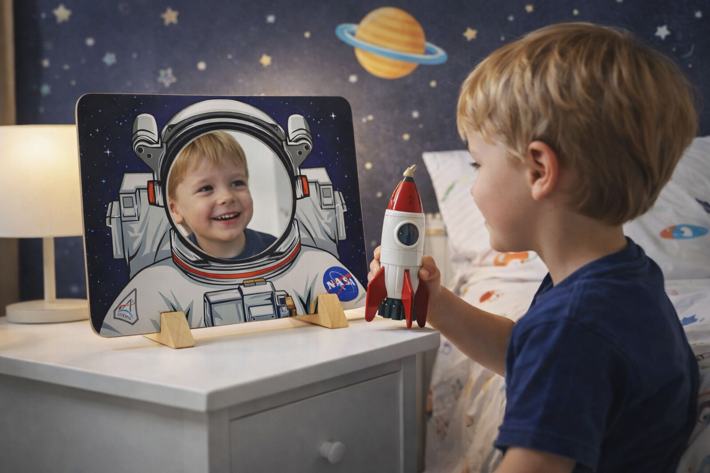 NASA Themed Astronaut Mirror Board.
